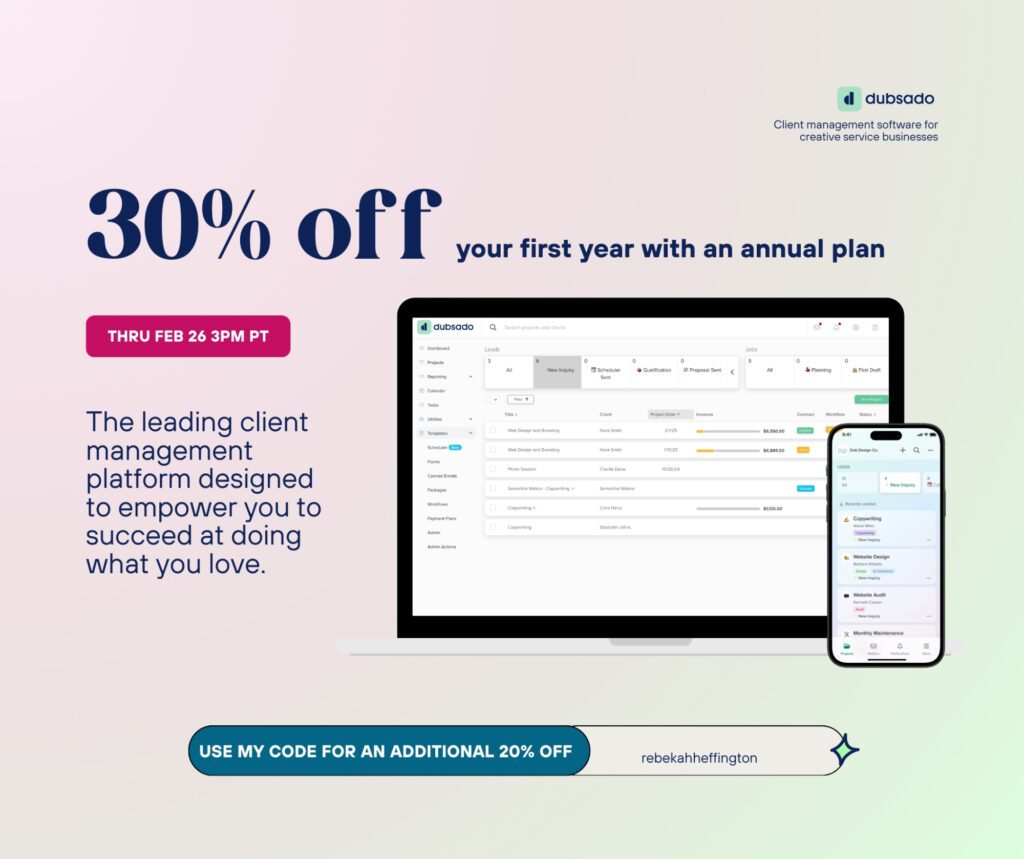 Dubsado, business automation, time-saving tools, client management, business management tools, streamlined workflows, HoneyBook alternative, Dubsado vs HoneyBook, business efficiency, client experience, Dubsado discount, Dubsado features, small business tools, Dubsado review, automated workflows